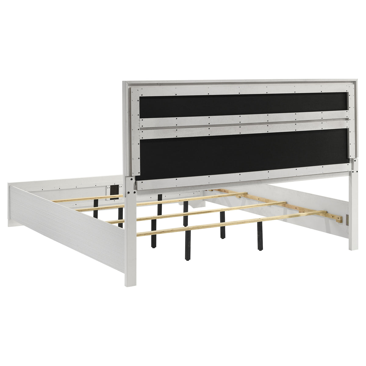 Miranda 54-inch Upholstered Panel Bed - Eastern King, White