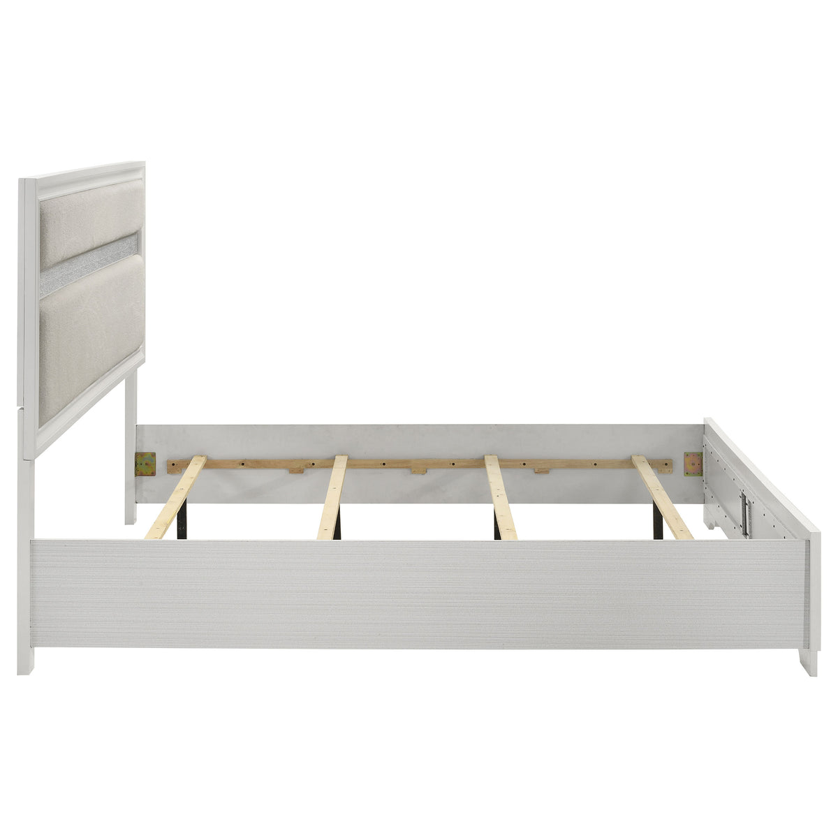 Miranda 54-inch Upholstered Panel Bed - Eastern King, White