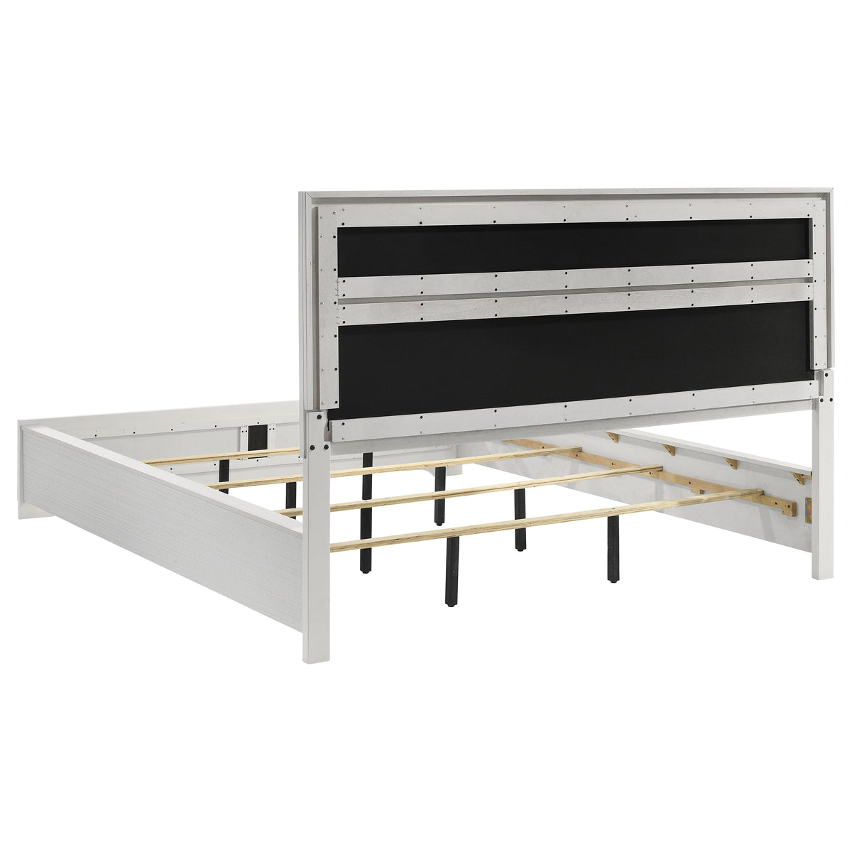 Miranda 54-inch Upholstered Panel Bed - California King, White