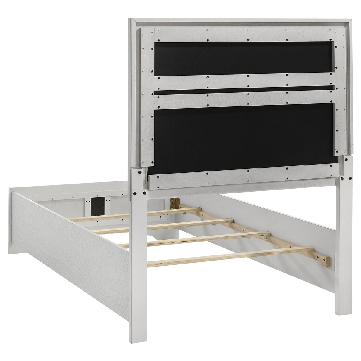 Miranda 54-inch Upholstered Panel Bed - Twin, White