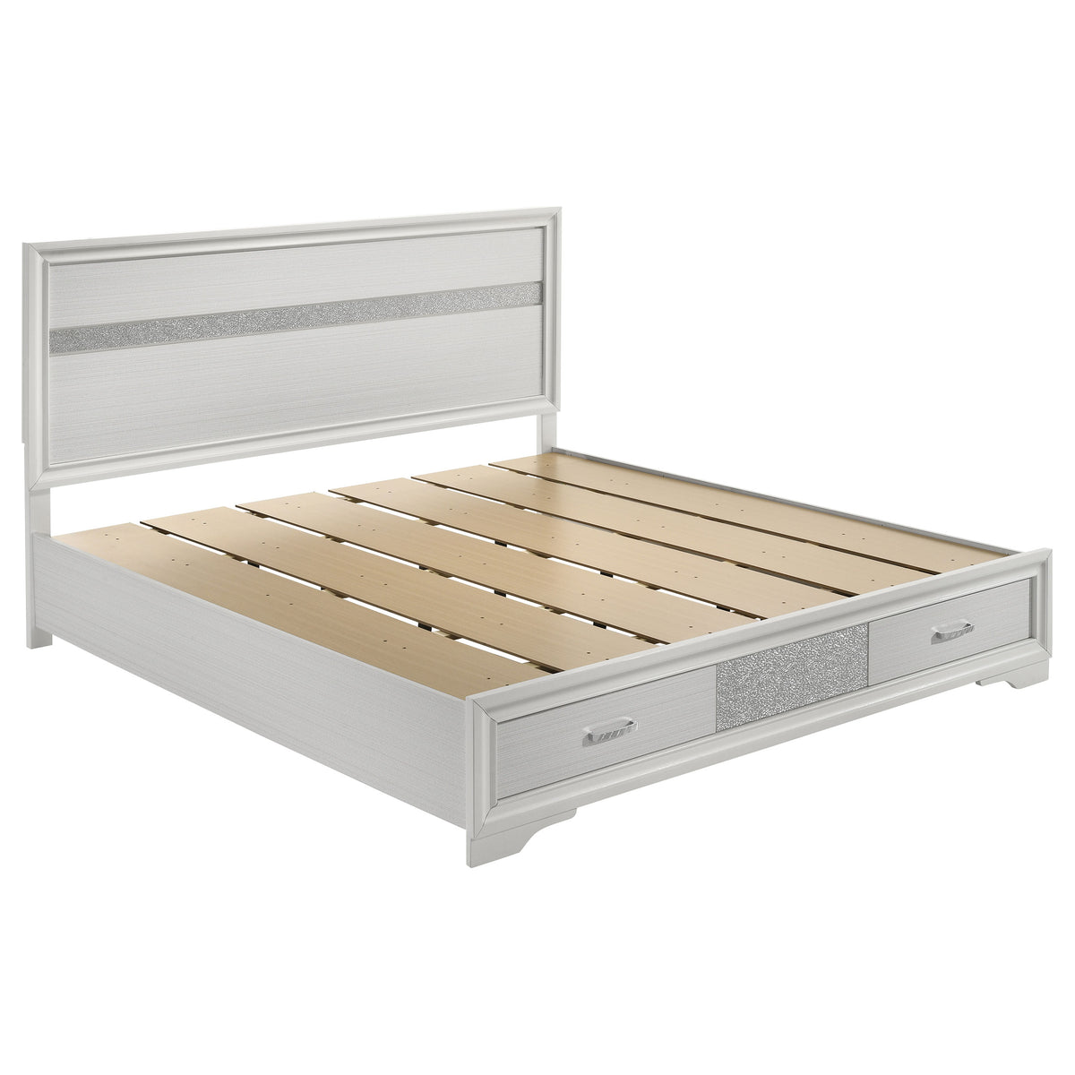 Miranda 5-piece Bedroom Set with 51-inch Wood Storage Panel Bed - Eastern King, White