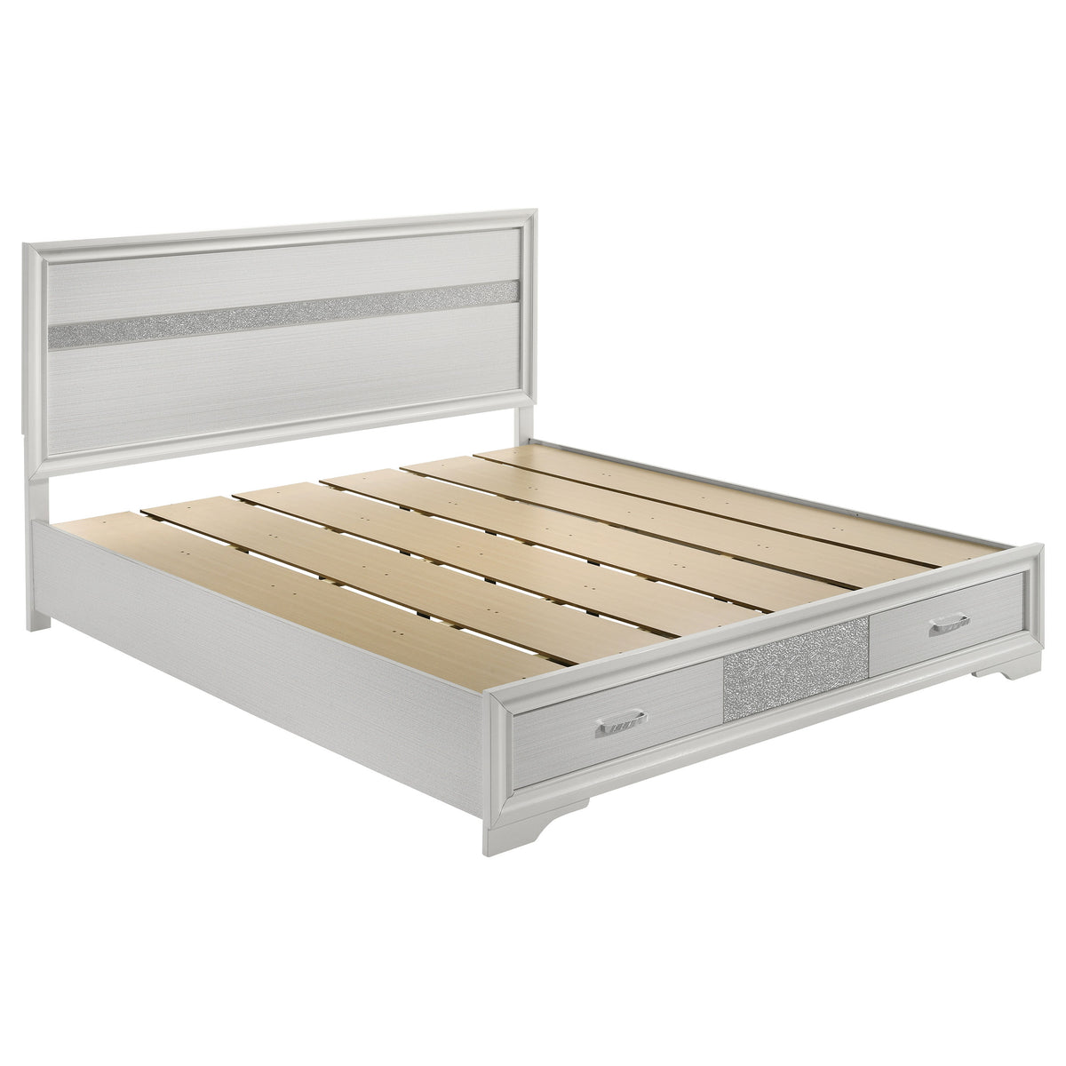Miranda 51-inch Wood Storage Panel Bed - California King, White