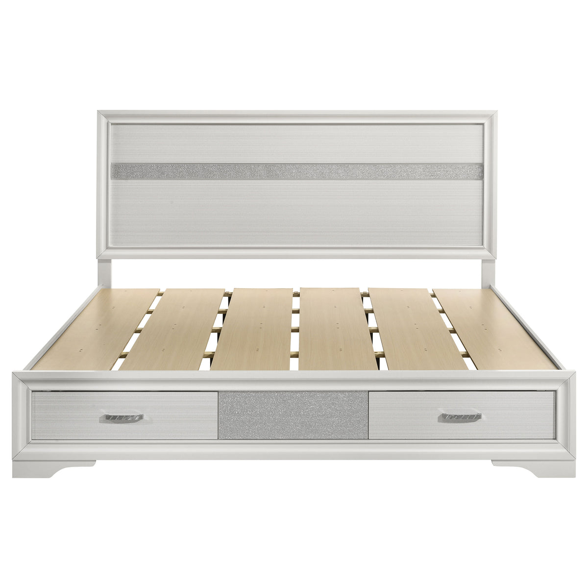 Miranda 51-inch Wood Storage Panel Bed - California King, White