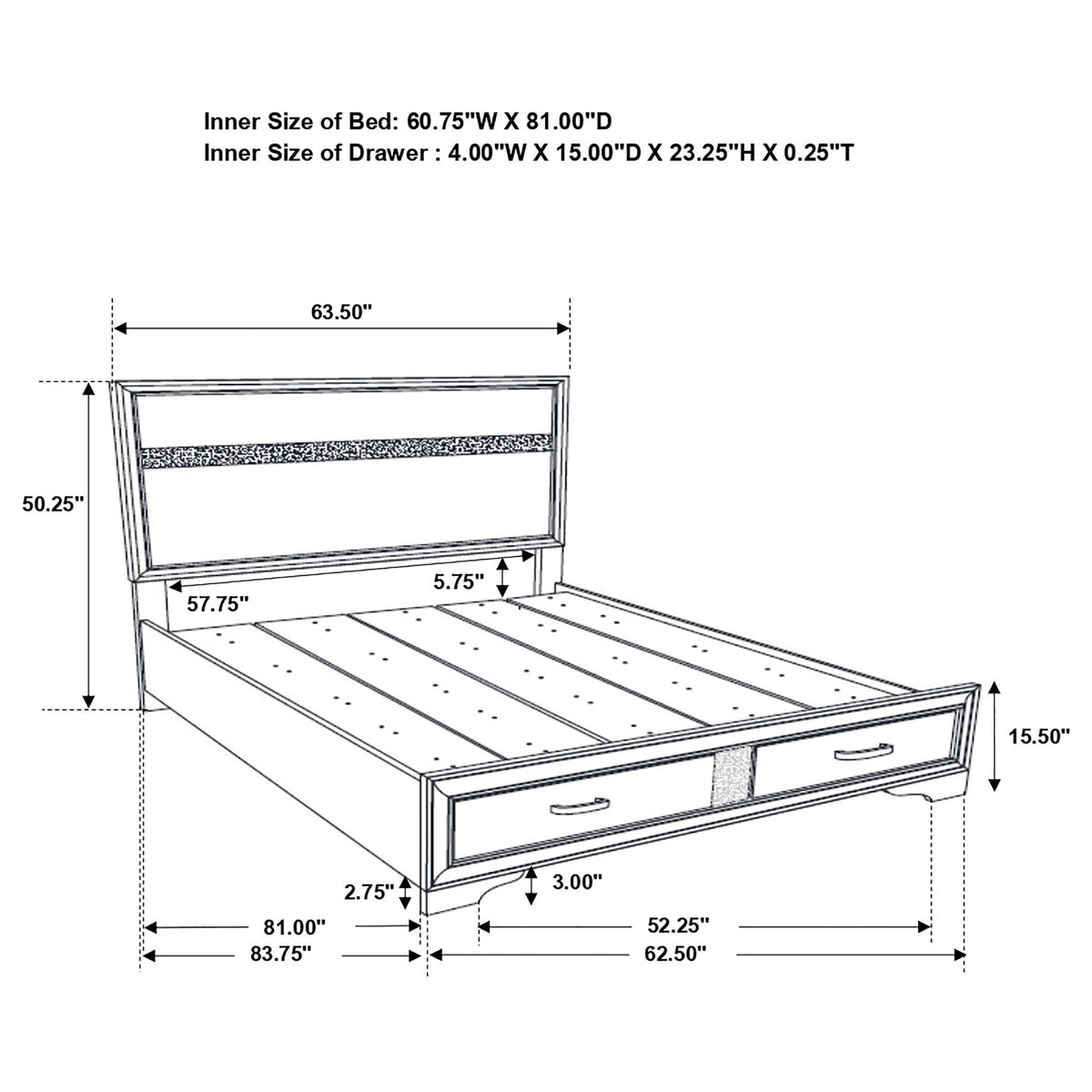 Miranda 5-piece Bedroom Set with 51-inch Wood Storage Panel Bed - Queen, White