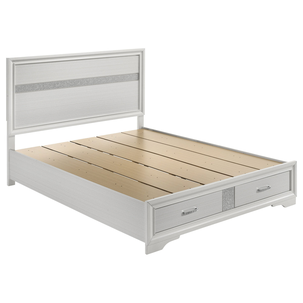 Miranda 51-inch Wood Storage Panel Bed - Queen, White