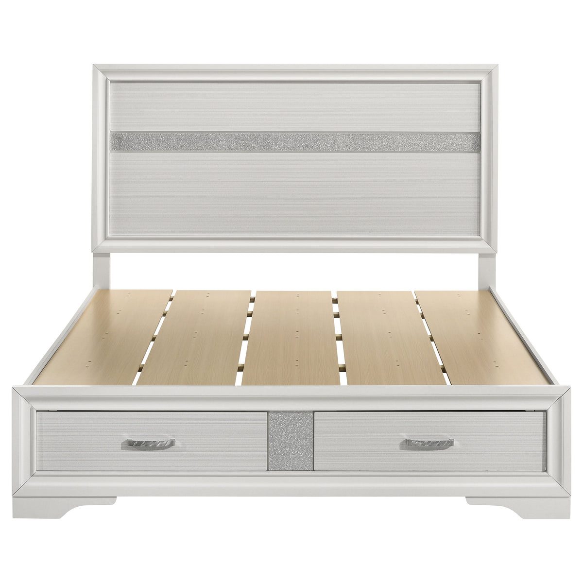 Miranda 51-inch Wood Storage Panel Bed - Queen, White
