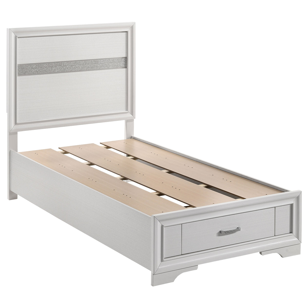 Miranda 5-piece Bedroom Set with 51-inch Wood Storage Panel Bed - Twin, White
