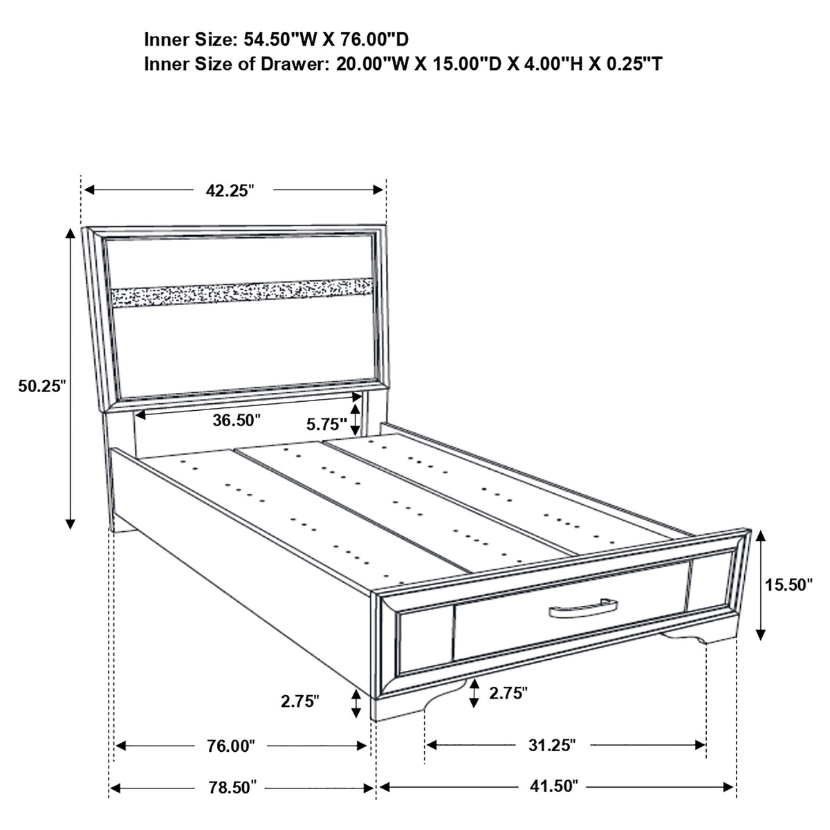 Miranda 5-piece Bedroom Set with 51-inch Wood Storage Panel Bed - Twin, White
