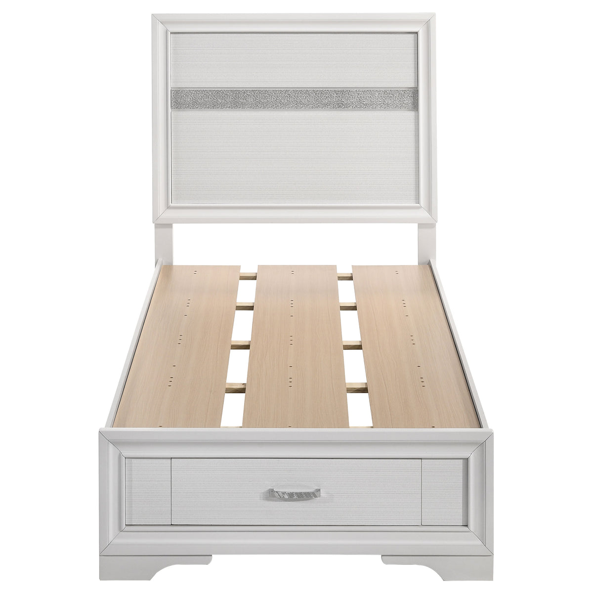 Miranda 51-inch Wood Storage Panel Bed - Twin, White