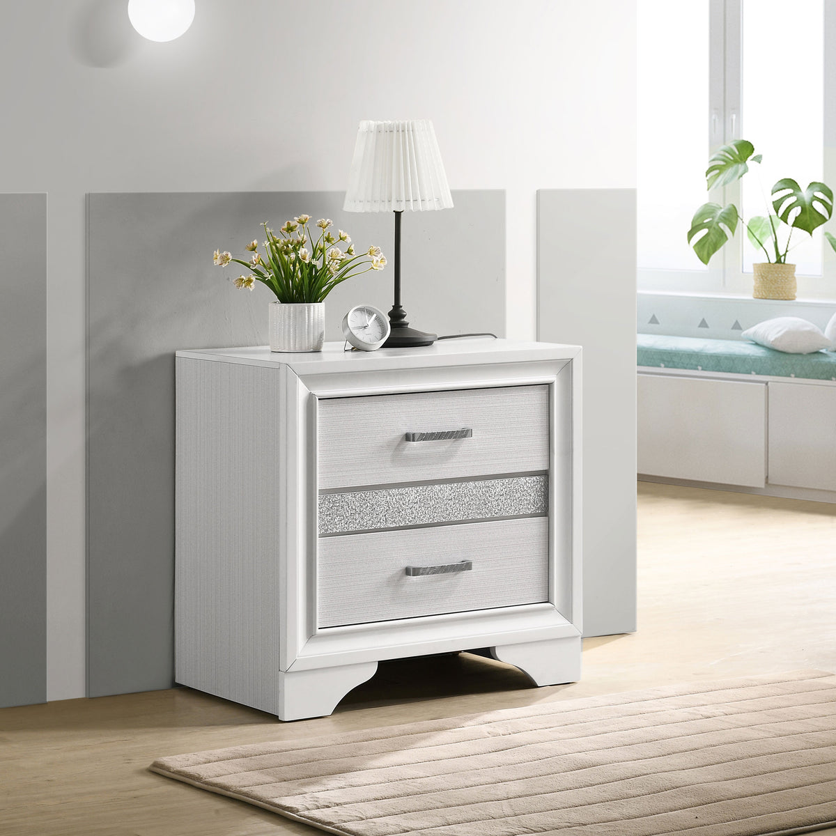 Miranda 3-drawer Nightstand Bedside Table - White