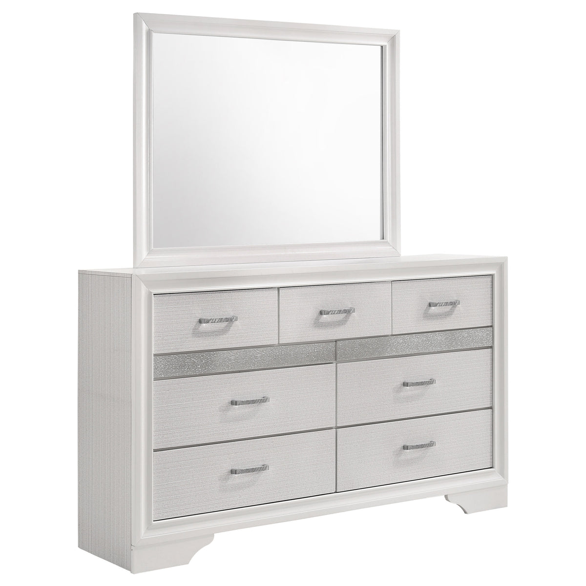 Miranda 9-drawer Dresser - White, With Mirror