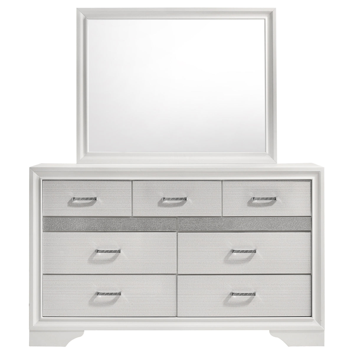 Miranda 9-drawer Dresser - White, With Mirror