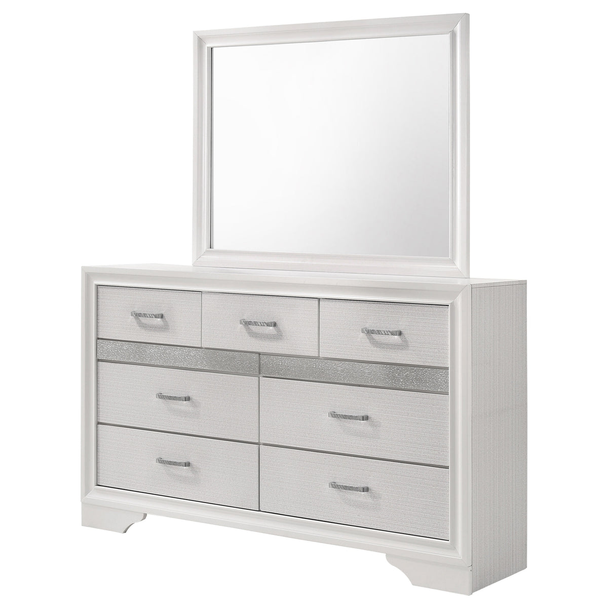 Miranda 9-drawer Dresser - White, With Mirror