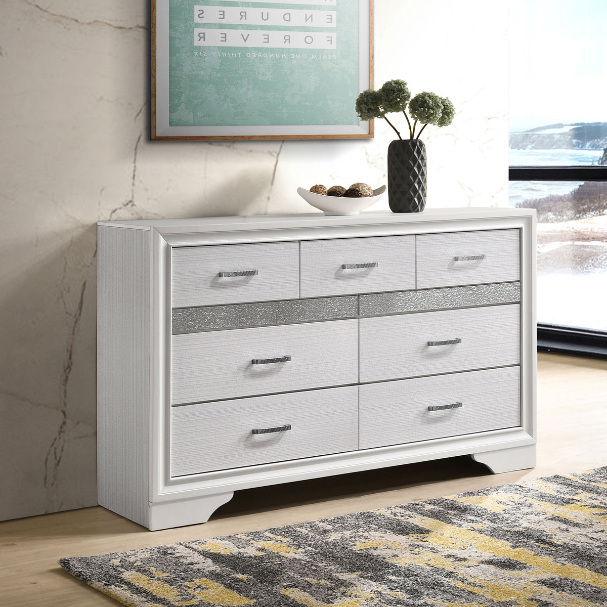 Miranda 9-drawer Dresser - White, Without Mirror