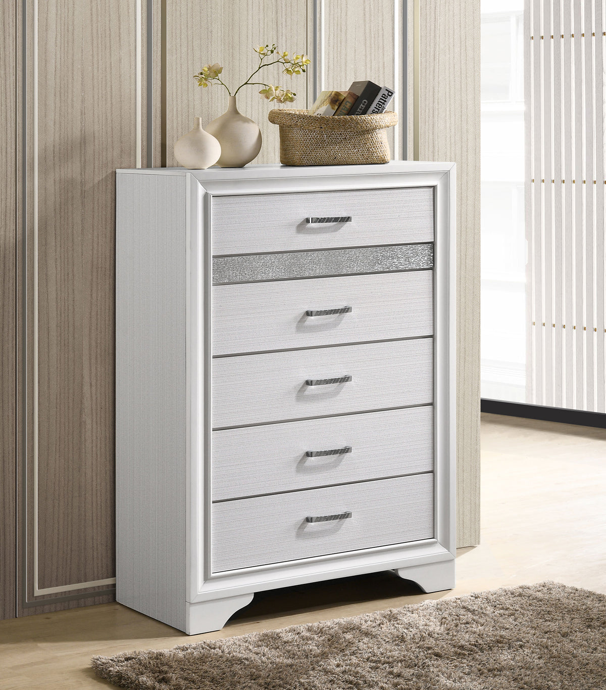 Miranda 6-drawer Bedroom Chest - White