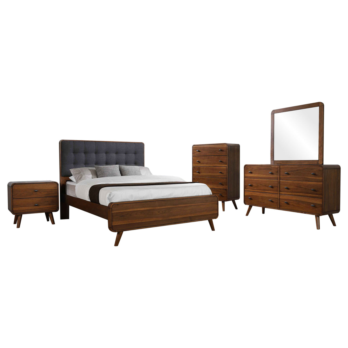 Robyn 5-piece Bedroom Set - Full, Dark Walnut