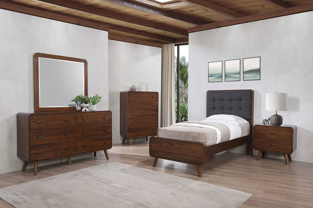 Robyn 5-piece Bedroom Set - Twin, Dark Walnut