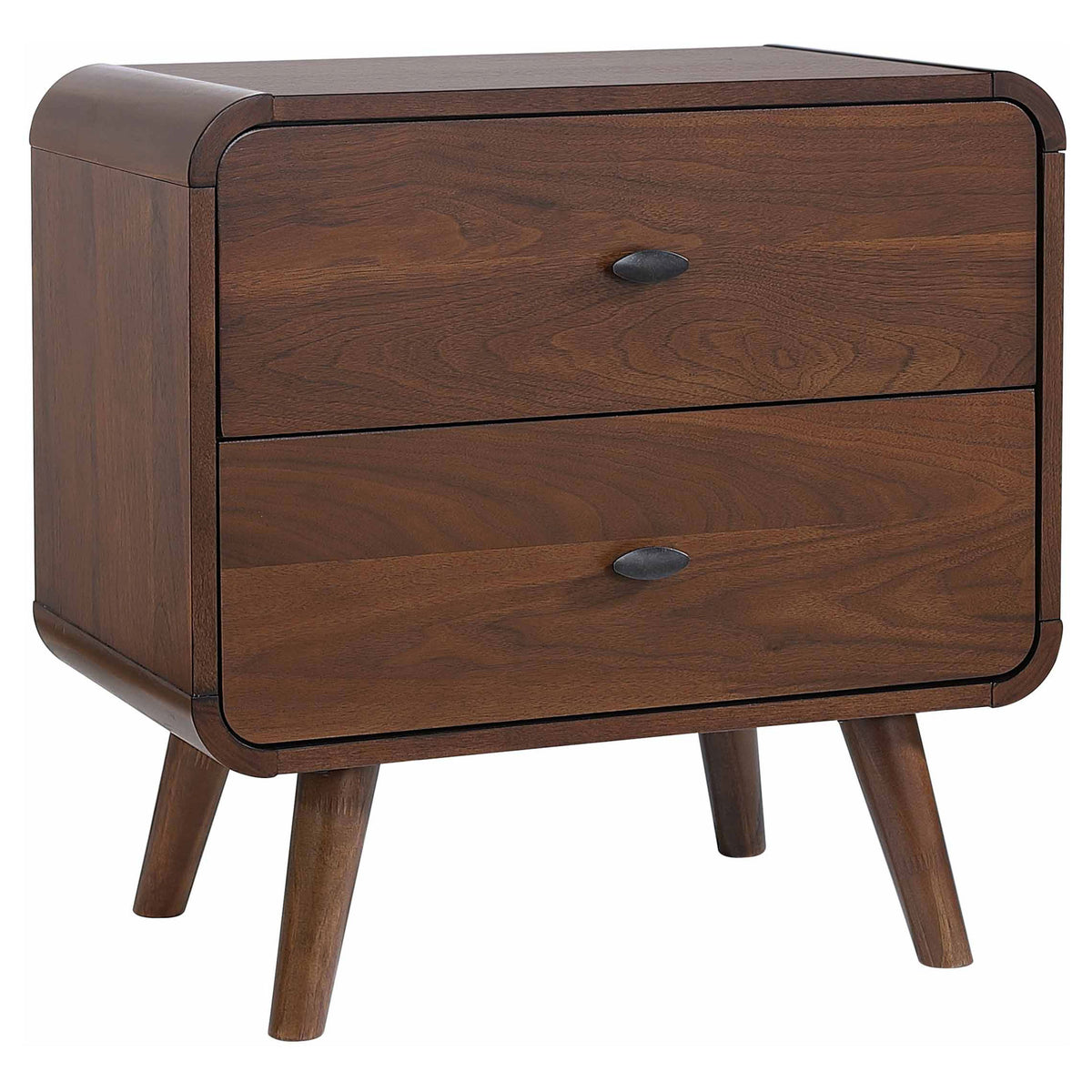 Robyn 2-drawer Nightstand Bedside Table - Dark Walnut