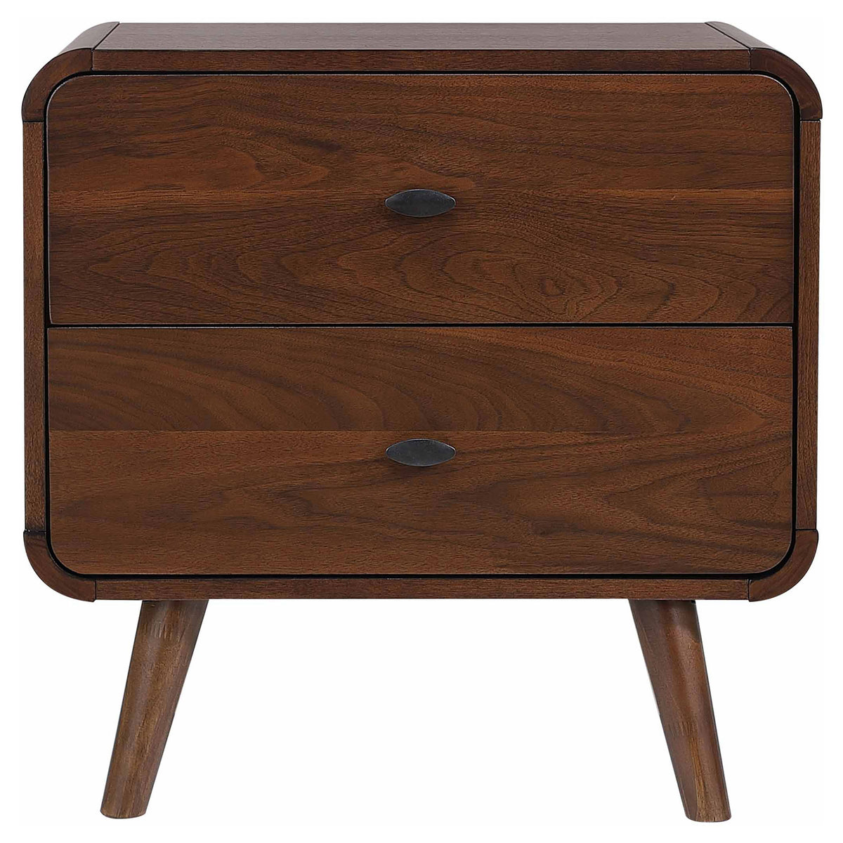 Robyn 2-drawer Nightstand Bedside Table - Dark Walnut