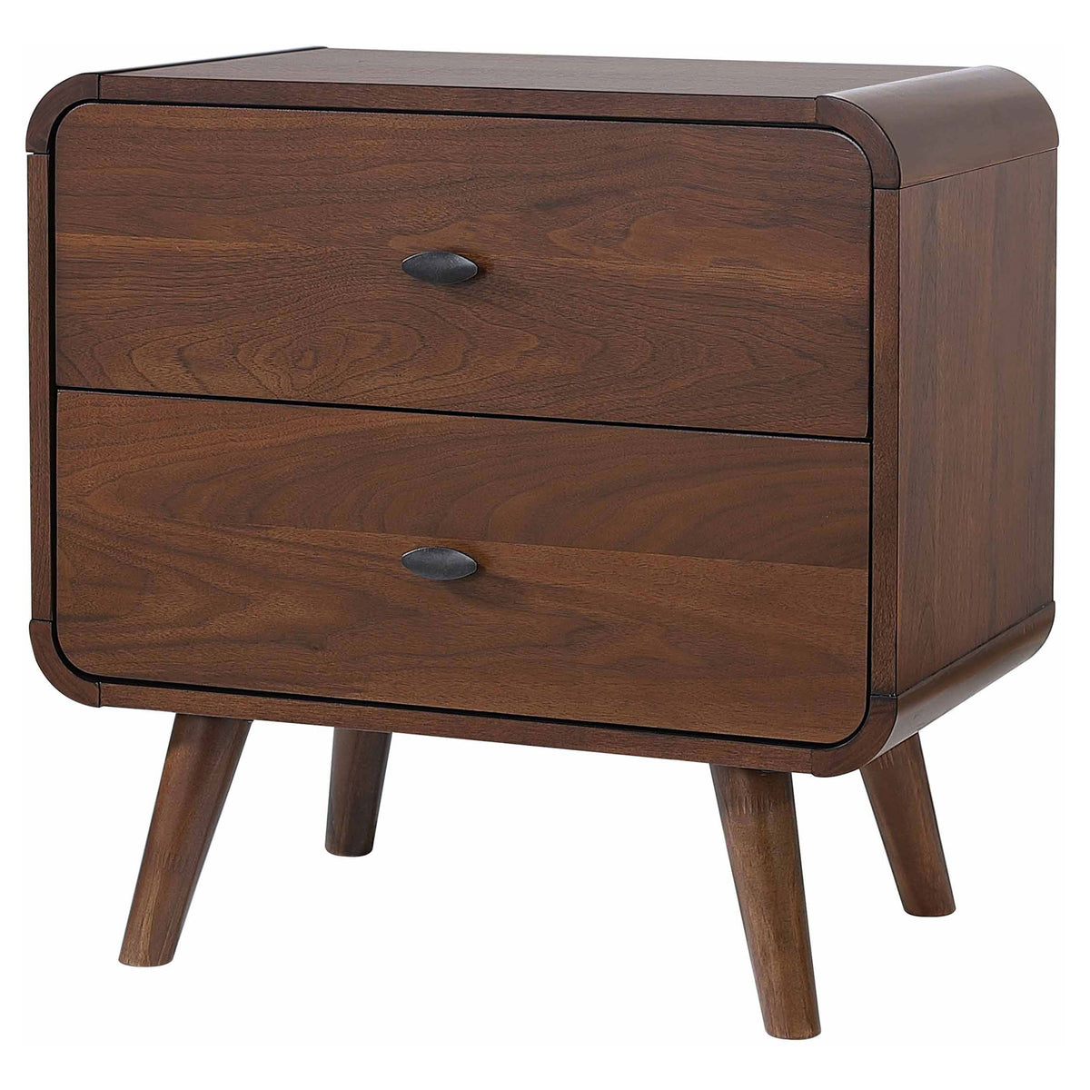 Robyn 2-drawer Nightstand Bedside Table - Dark Walnut