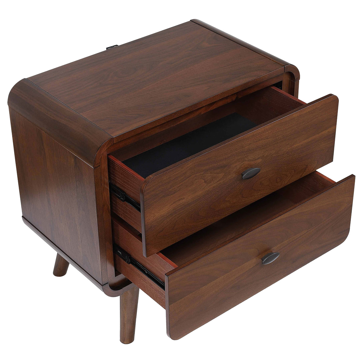 Robyn 2-drawer Nightstand Bedside Table - Dark Walnut