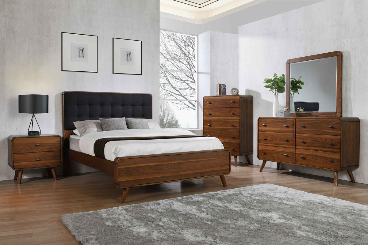Robyn 6-drawer Dresser - Dark Walnut, With Mirror