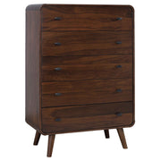 Robyn 5-drawer Bedroom Chest of Drawers - Dark Walnut