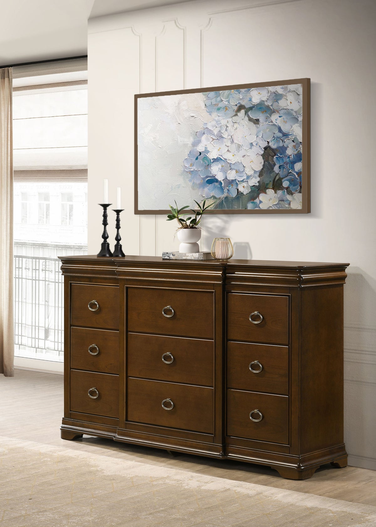 Garland 9-drawer Bedroom Dresser Brown Cherry - Without Mirror