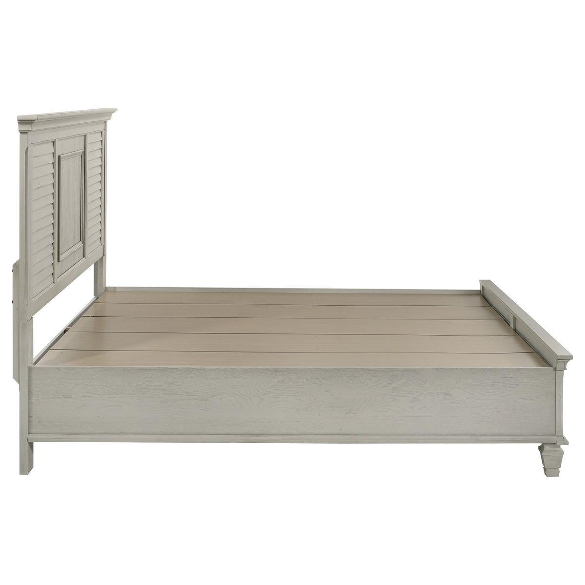 Franco Wood Storage Panel Bed Distressed White - Eastern King