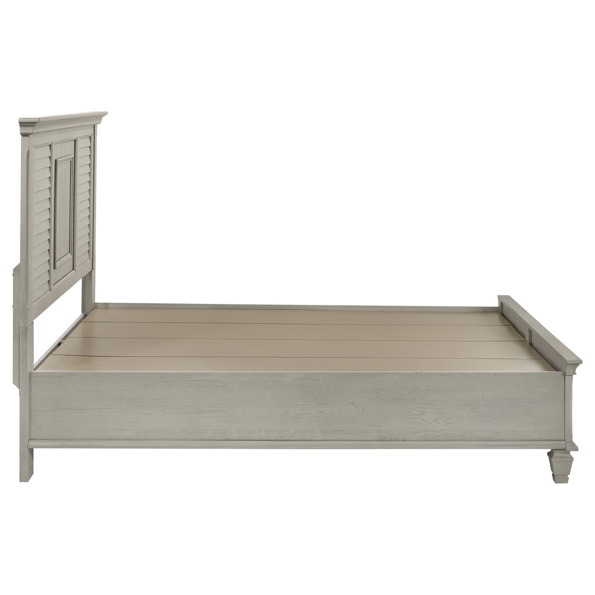 Franco Wood Storage Panel Bed Distressed White - Queen
