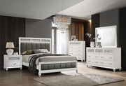 Barzini 5-piece Bedroom Set White with Wood Panel Bed - Eastern King