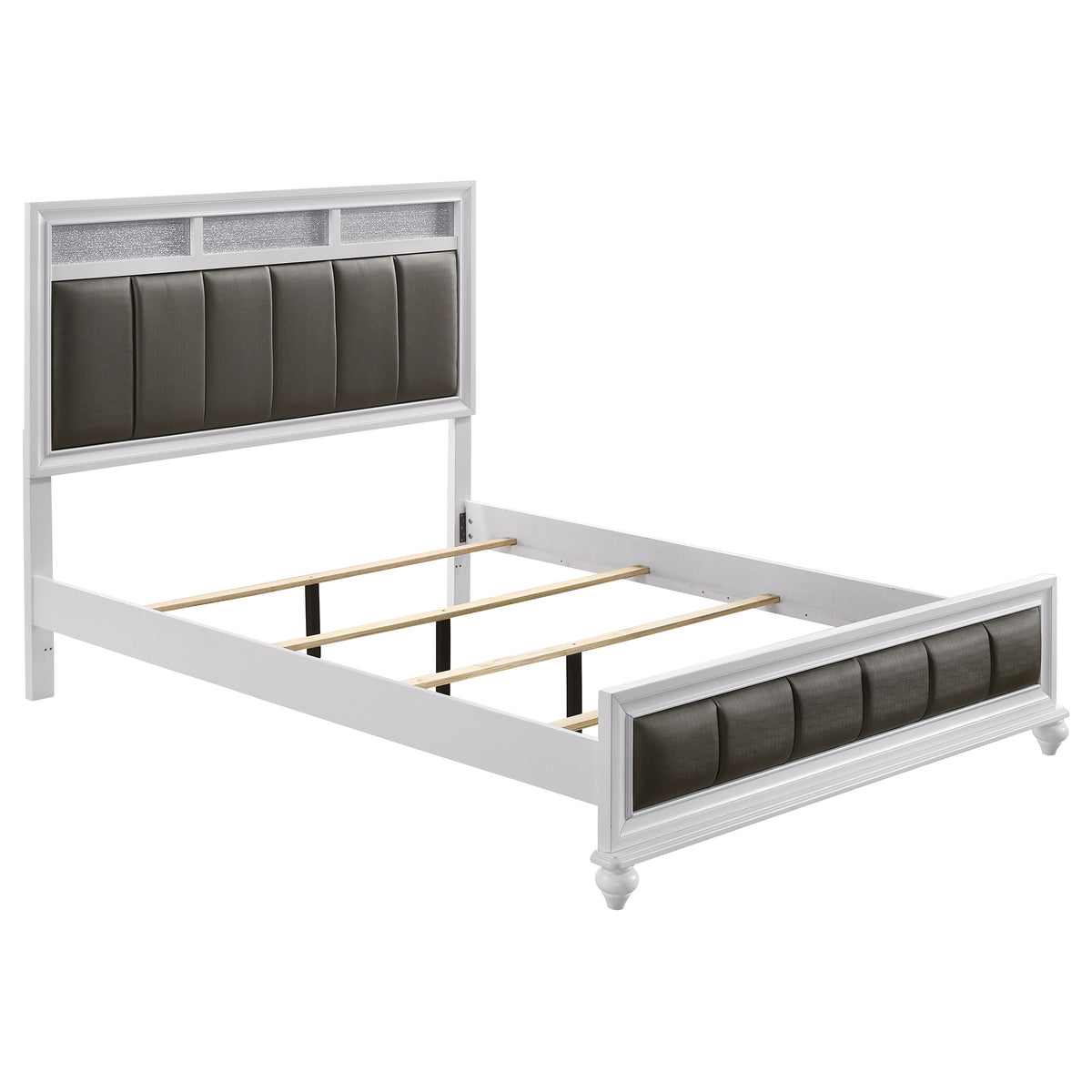 Barzini 5-piece Bedroom Set White with Wood Panel Bed - Eastern King