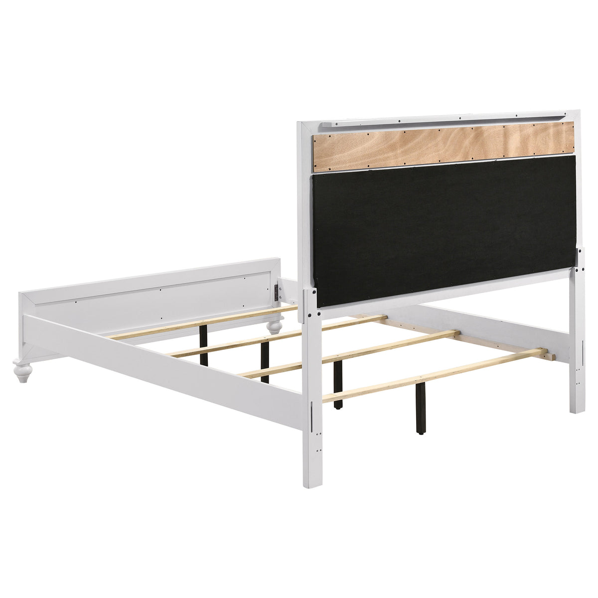 Barzini 5-piece Bedroom Set White with Wood Panel Bed - Eastern King