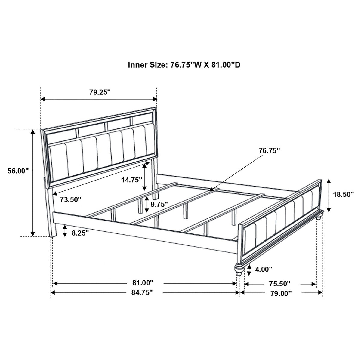 Barzini 5-piece Bedroom Set White with Wood Panel Bed - Eastern King