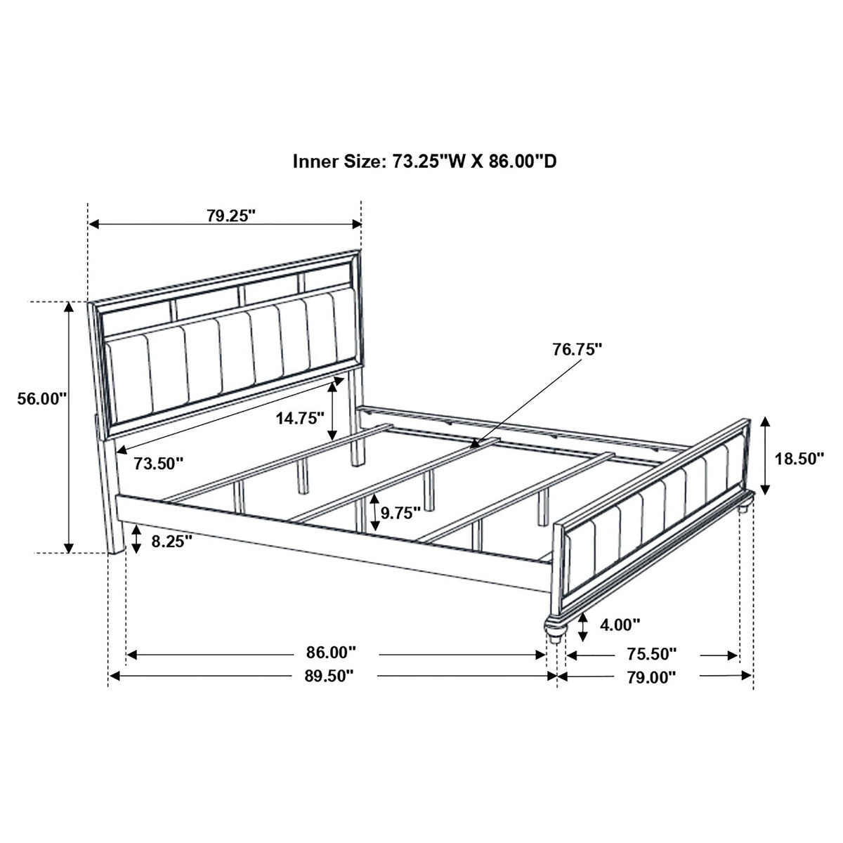 Barzini 5-piece Bedroom Set White with Wood Panel Bed - California King