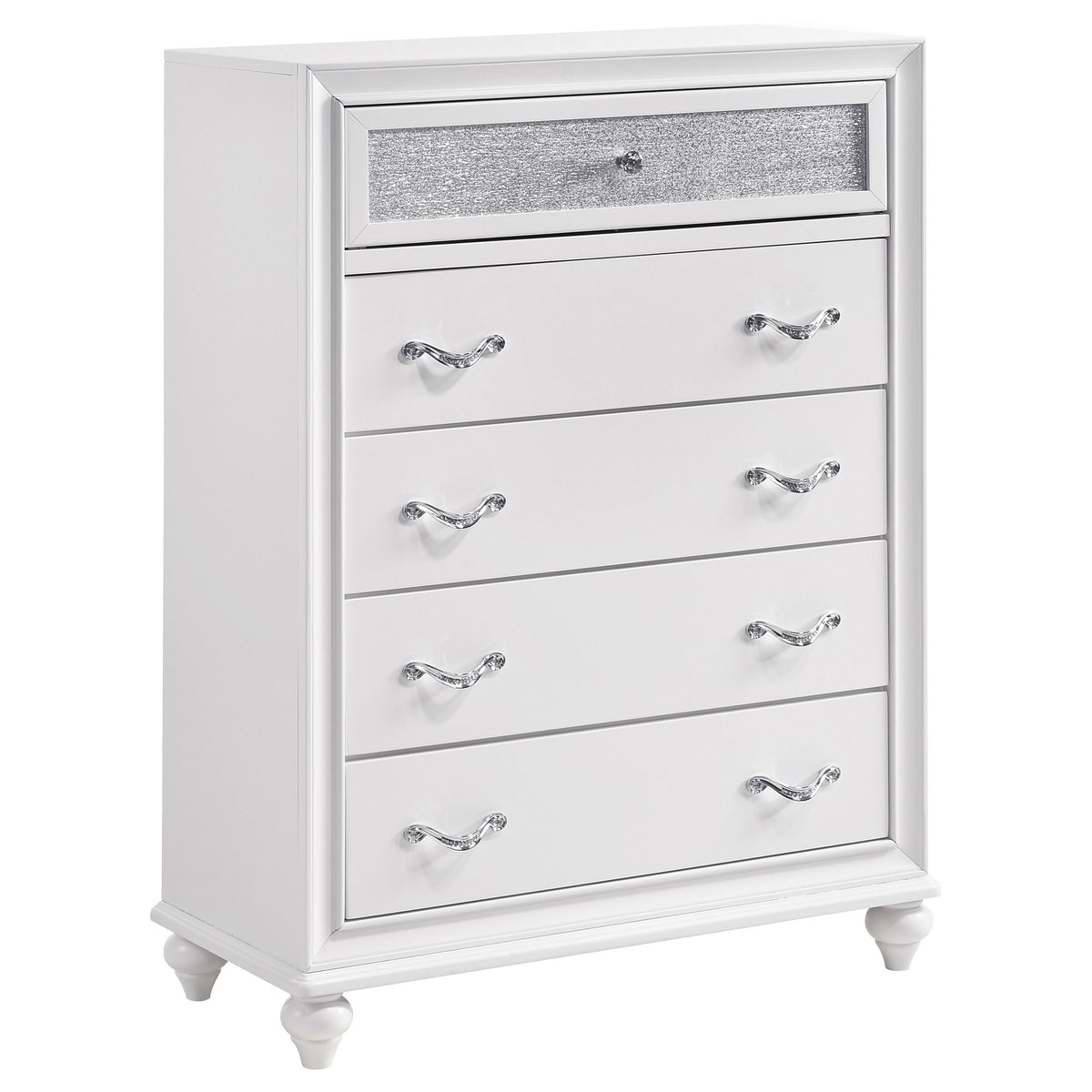 Barzini 5-piece Bedroom Set White with Wood Panel Bed - Queen