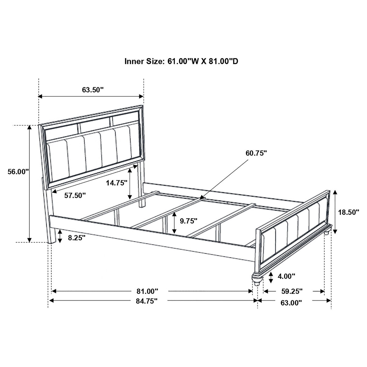 Barzini 5-piece Bedroom Set White with Wood Panel Bed - Queen
