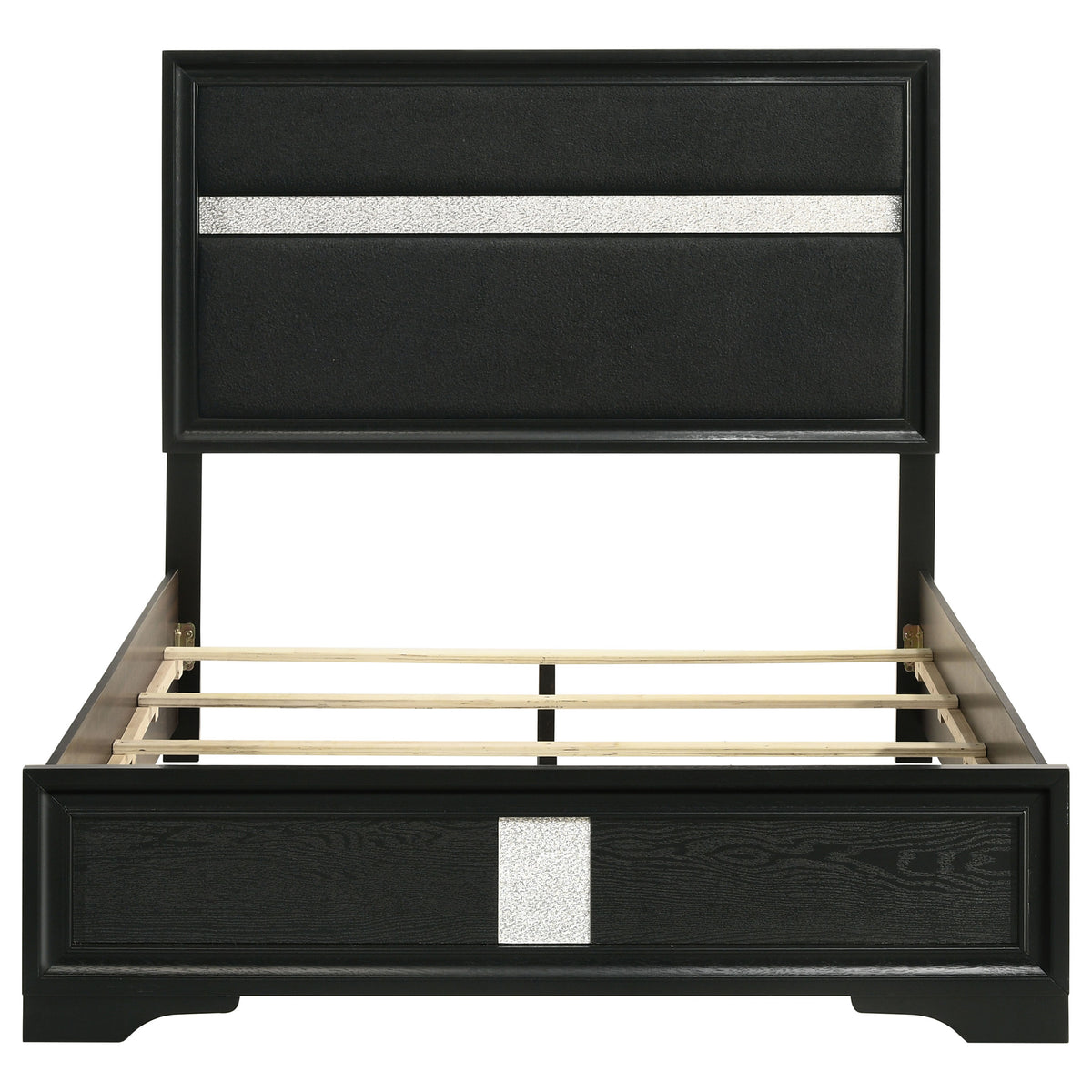 Miranda 54-inch Upholstered Panel Bed - Full, Black