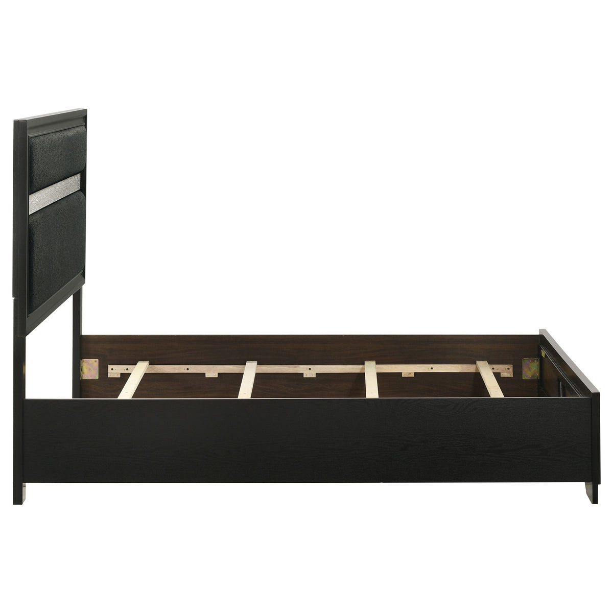 Miranda 54-inch Upholstered Panel Bed - Full, Black