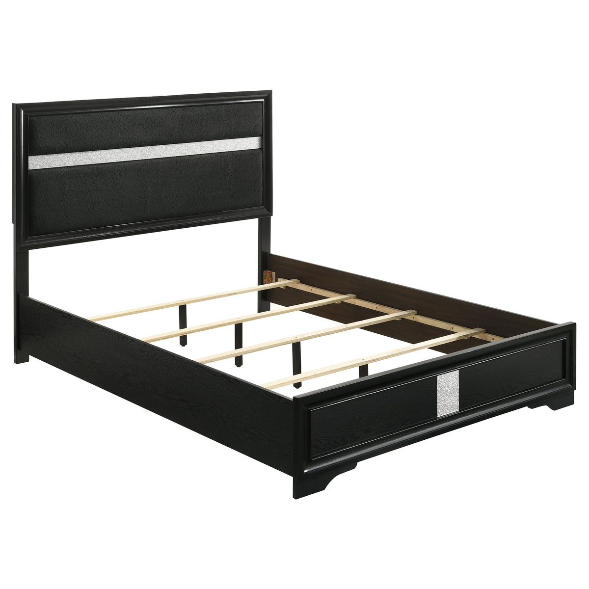 Miranda 54-inch Upholstered Panel Bed - California King, Black