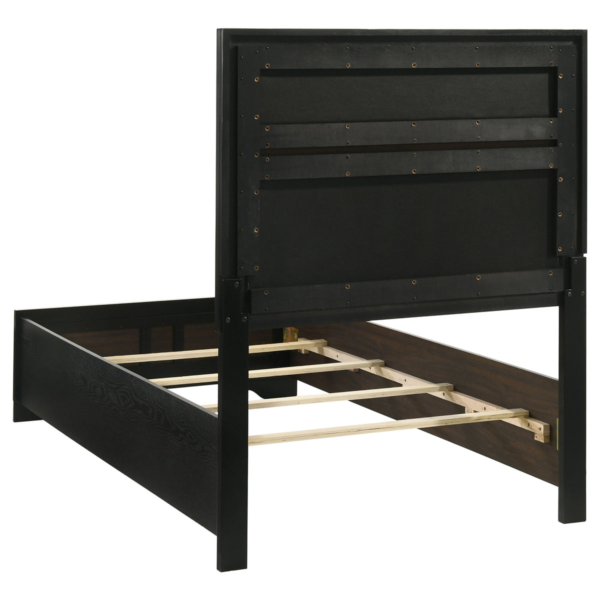 Miranda 54-inch Upholstered Panel Bed - Twin, Black