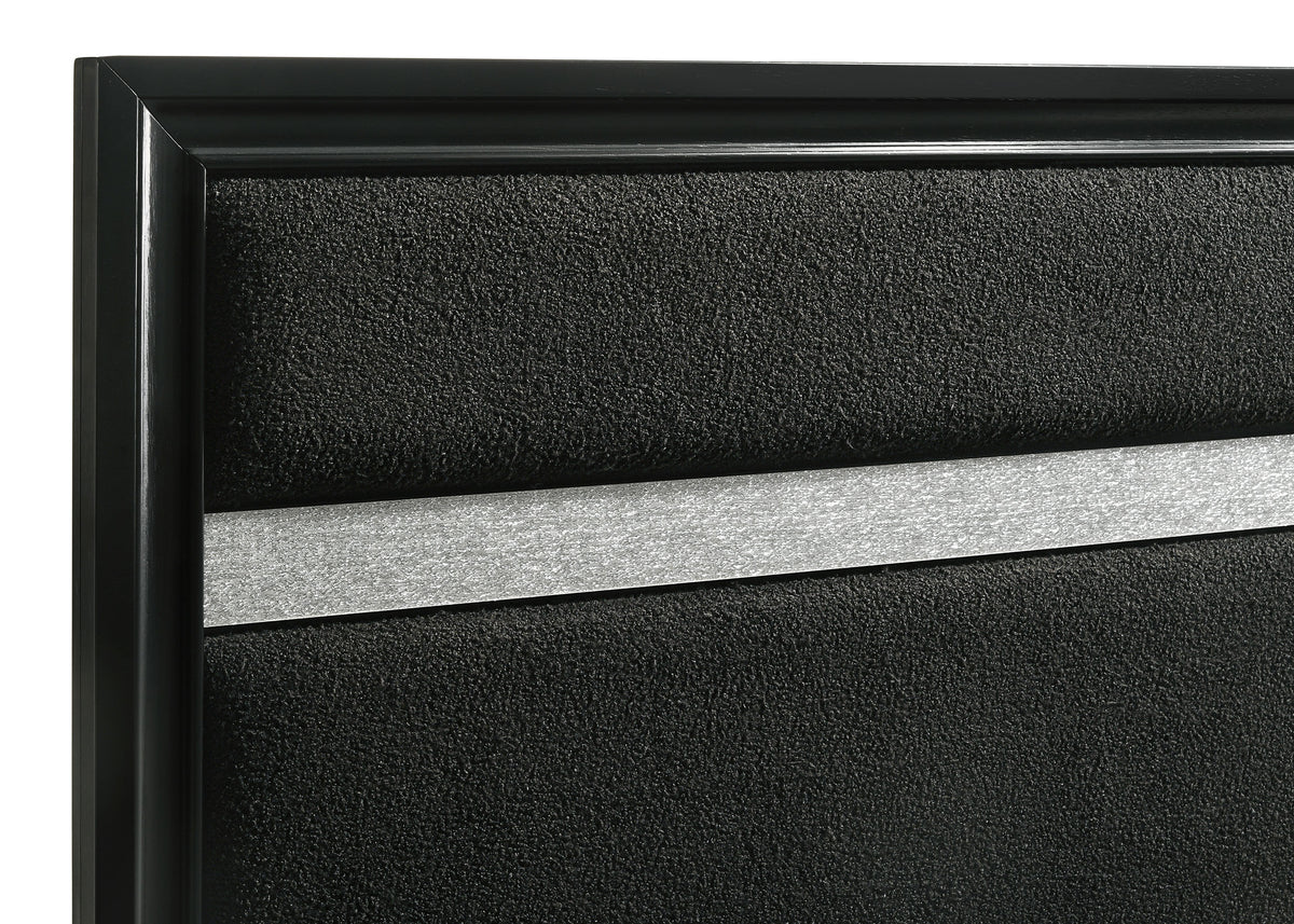 Miranda 54-inch Upholstered Panel Bed - Twin, Black