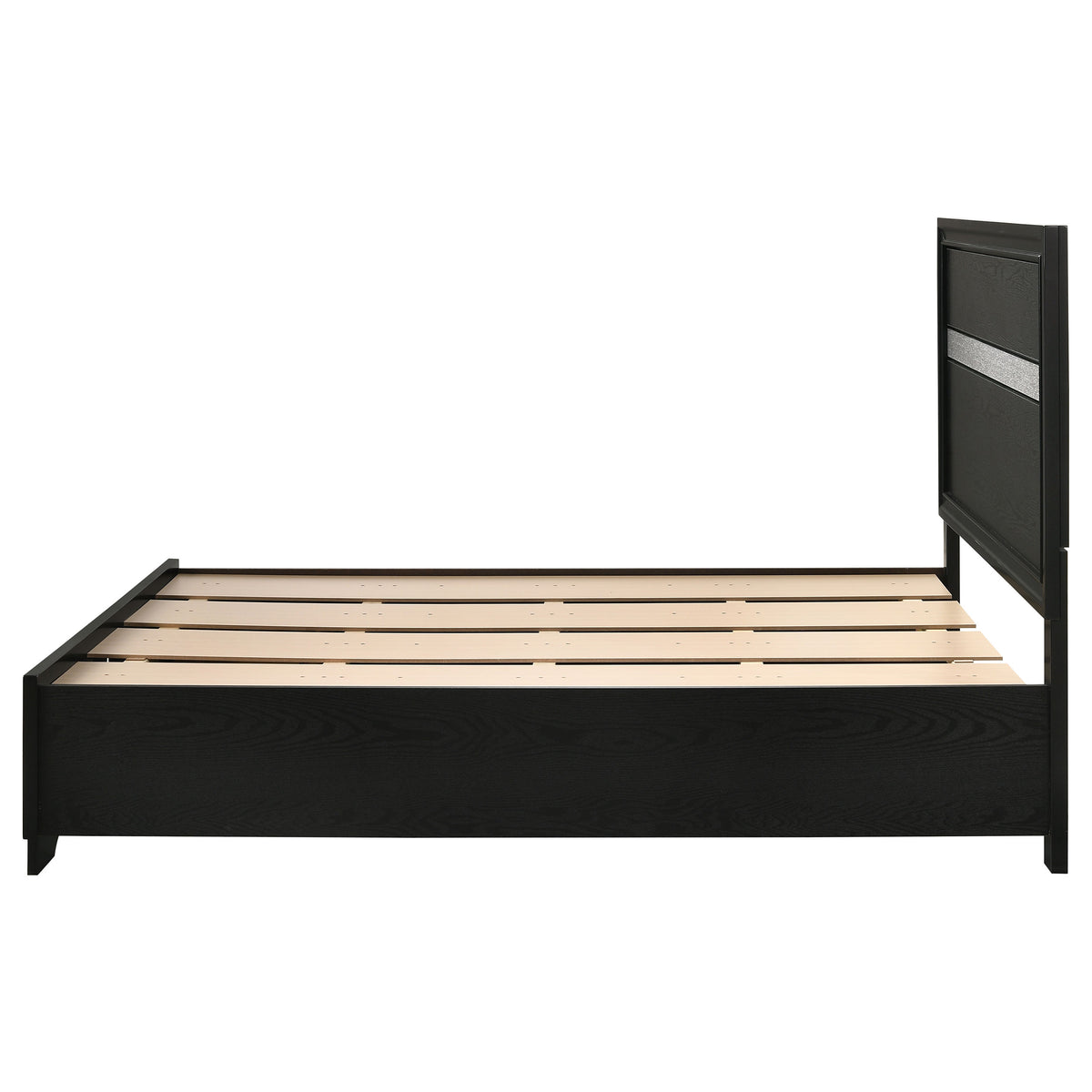 Miranda 51-inch Wood Storage Panel Bed - Full, Black