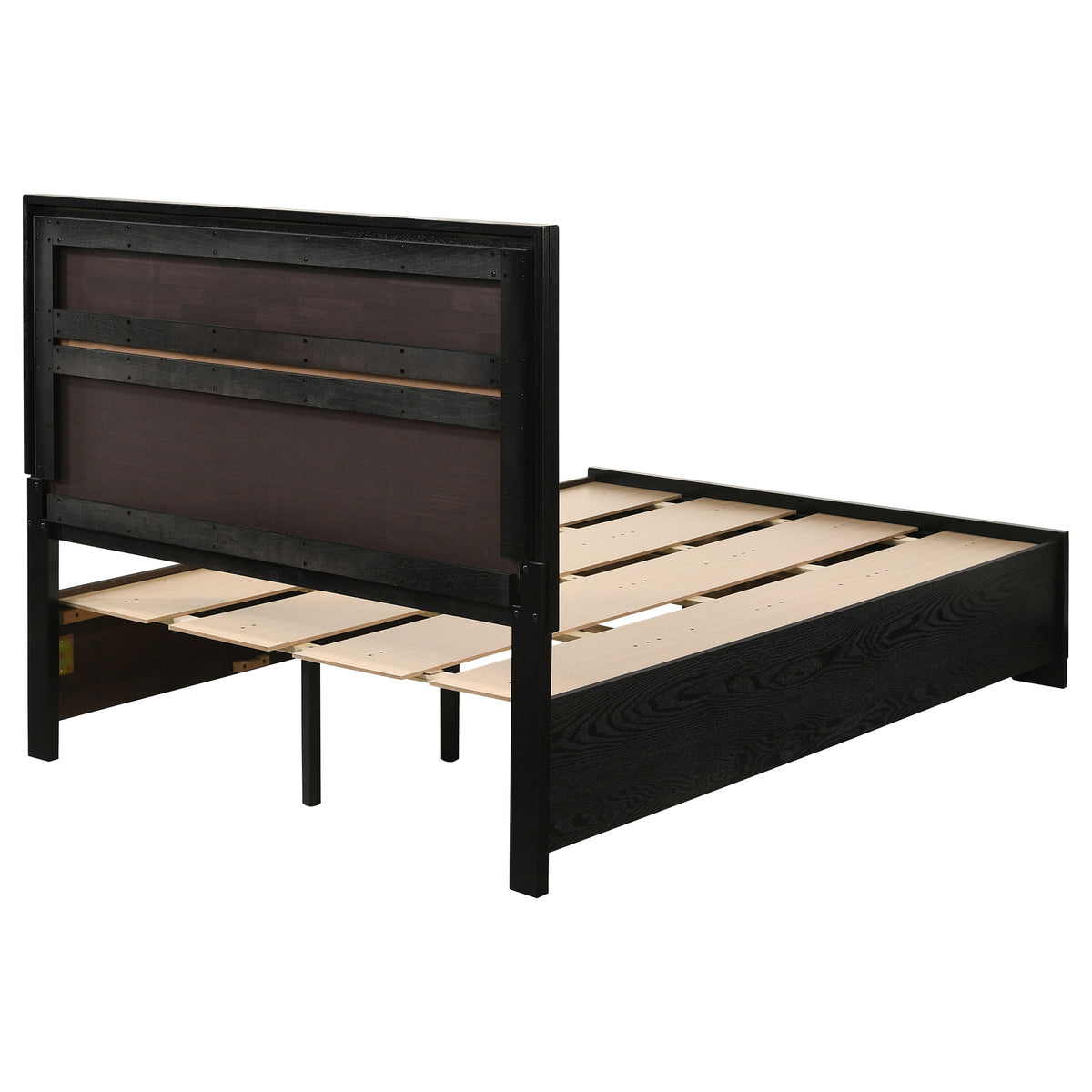 Miranda 51-inch Wood Storage Panel Bed - Full, Black