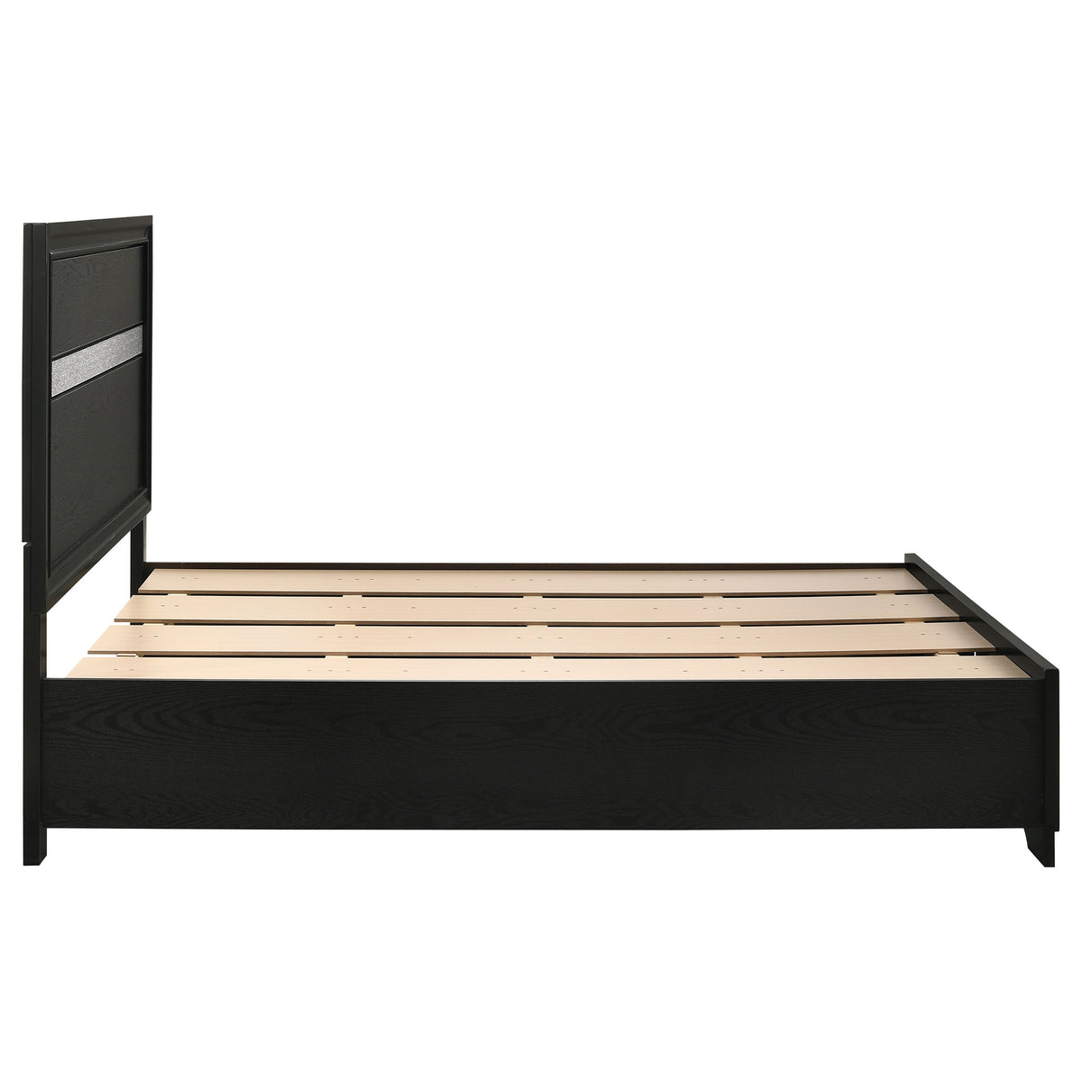 Miranda 51-inch Wood Storage Panel Bed - Full, Black