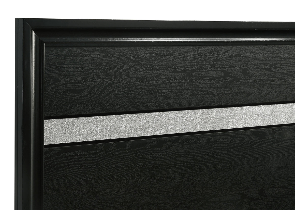 Miranda 51-inch Wood Storage Panel Bed - Full, Black