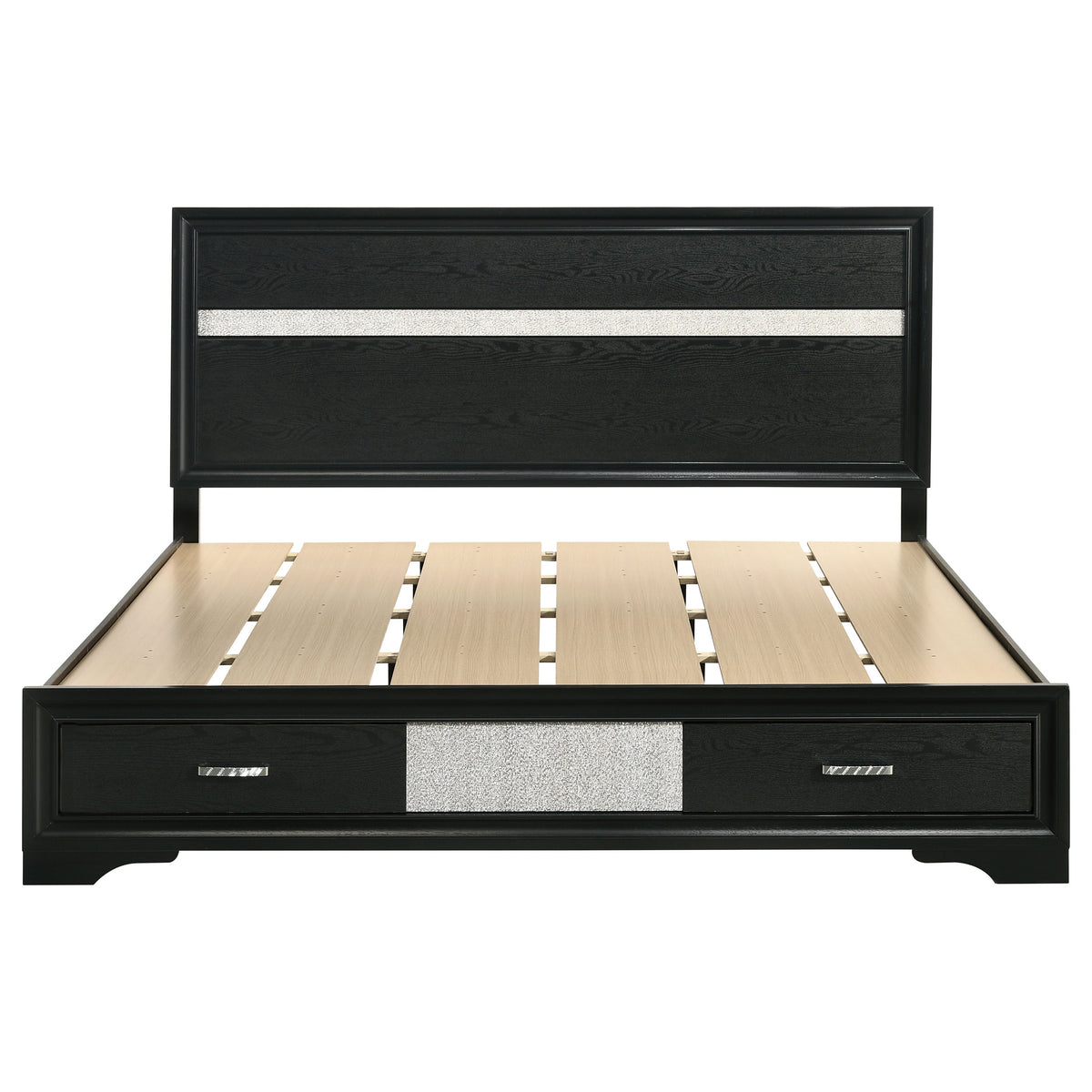 Miranda 51-inch Wood Storage Panel Bed - Eastern King, Black