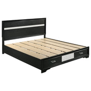 Miranda 51-inch Wood Storage Panel Bed - California King, Black