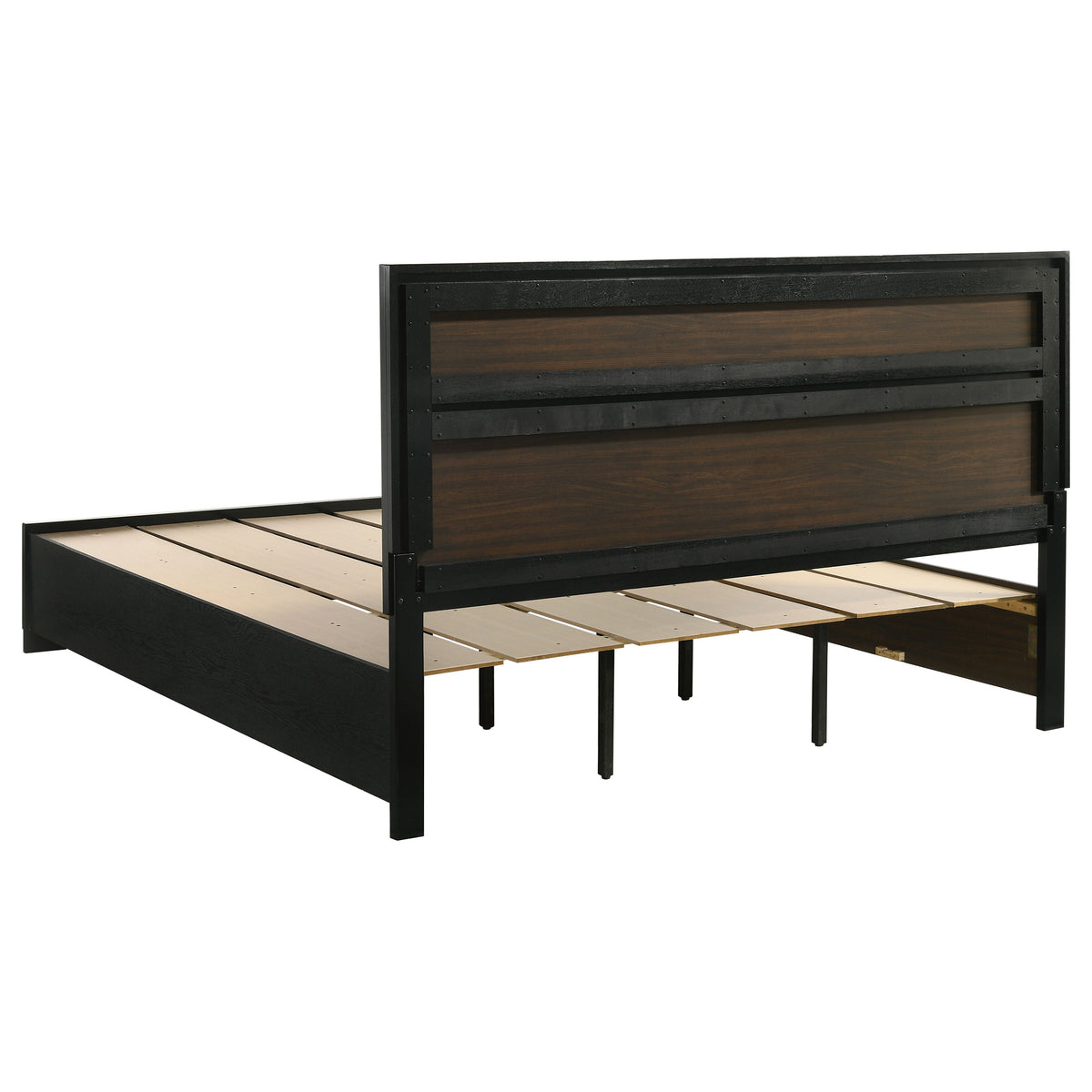 Miranda 51-inch Wood Storage Panel Bed - California King, Black