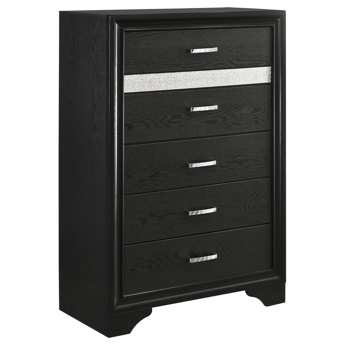 Miranda 5-piece Bedroom Set with 51-inch Wood Storage Panel Bed - Twin, Black